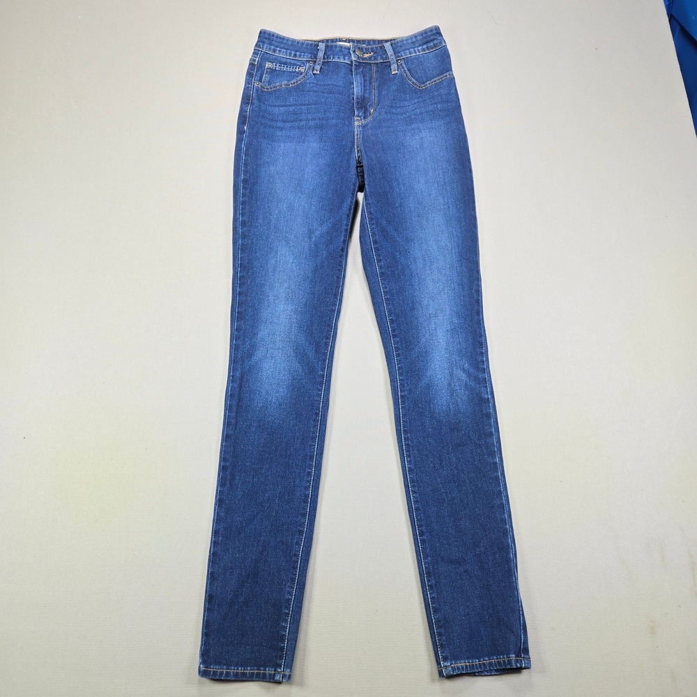 Levi's 721 Big E High Rise Skinny Jeans Dark Wash Stretch Denim Blue Women 26x30